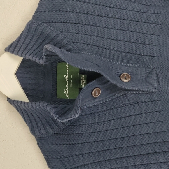 XL Eddie Bauer Pullover 1//4 button up knit sweater - Picture 2 of 4